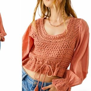 Free people crochet top size small brand new